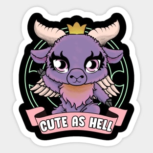 Cute As Hell Kawaii Baphomet Anime Goth Pun Sticker